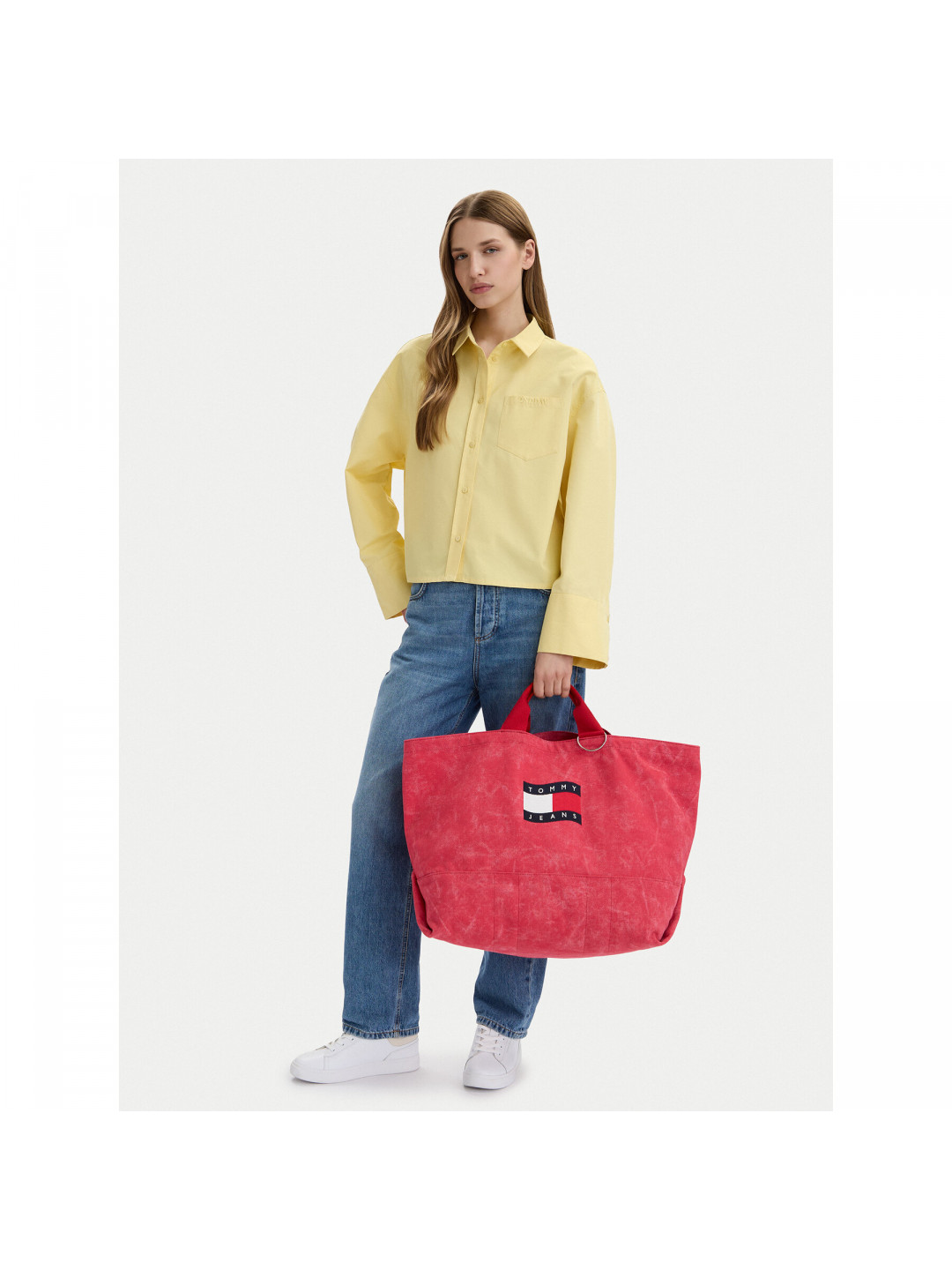 Kabelka Tommy Jeans Tjw Wave Flag Med Tote AW0AW18466 Korálová